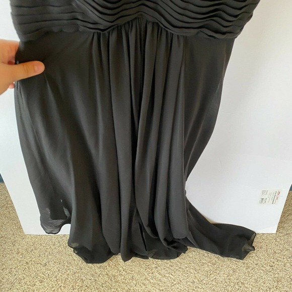 Eliza J Dress Women’s 6 Embellished Tiered Chiffon Halter Gown Black Rhinestones - Picture 7 of 12